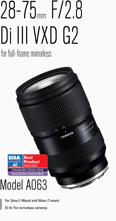 zege Sta op Collega Product Page | 28-75mm F/2.8 Di III VXD G2 (Model A063) | E-mount |  Standard Zoom Lens - TAMRON